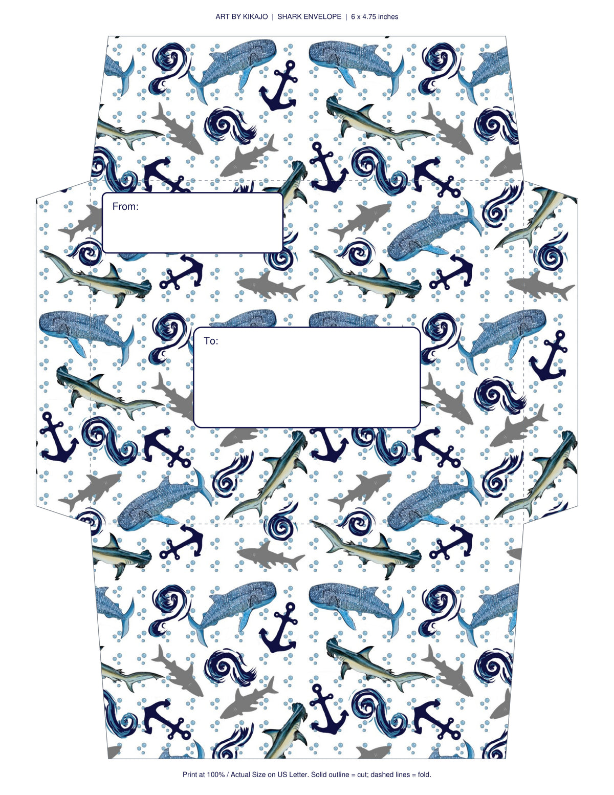 Whale Printable Stationery Set | Ocean Letter Writing Paper