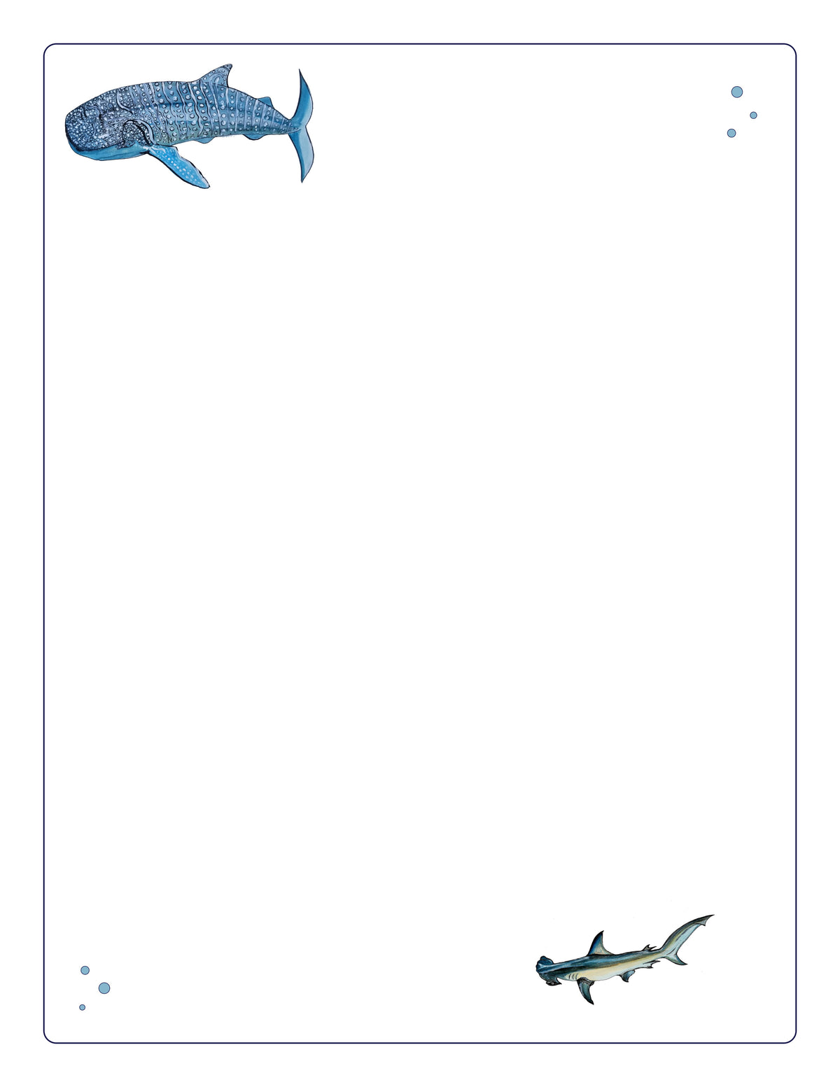 Whale Printable Stationery Set | Ocean Letter Writing Paper