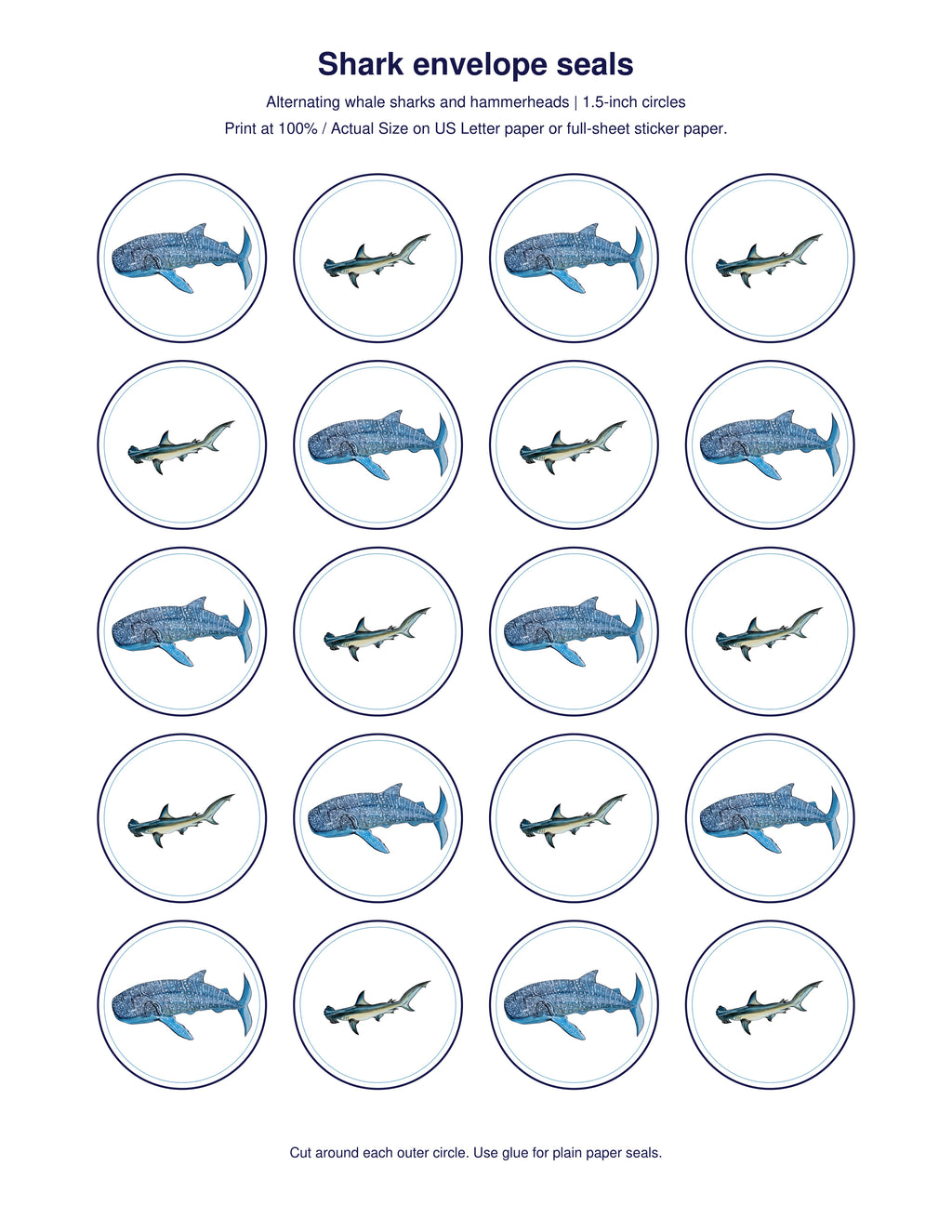 Whale Printable Stationery Set | Ocean Letter Writing Paper