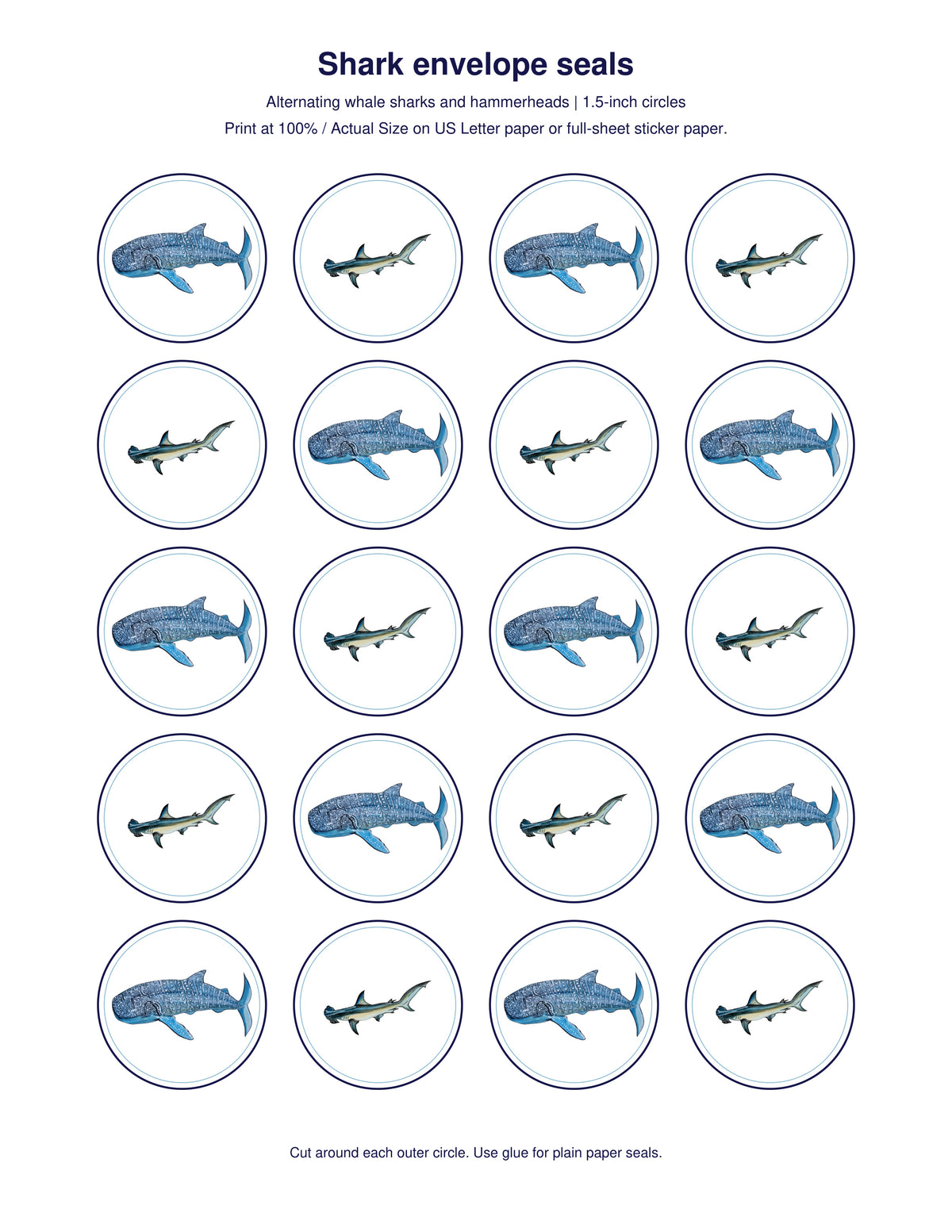 Whale Printable Stationery Set | Ocean Letter Writing Paper