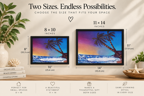 Colors of Dusk | Tropical Beach Framed Canvas Wall Art