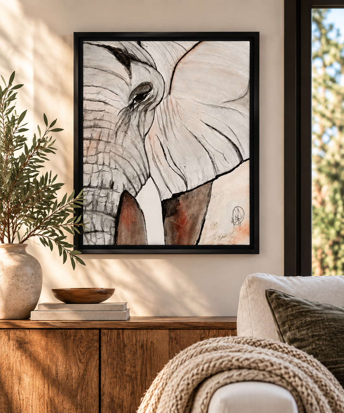 Gentle Giant – Elephant Framed Canvas Wall Art