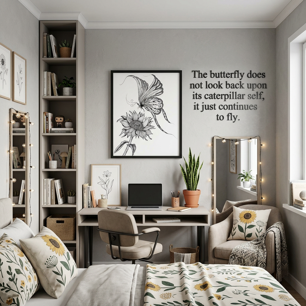 Personalized Butterfly and Sunflower Nursery Wall Art | Nature Framed Canvas