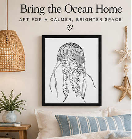 Personalized Jellyfish Wall Art | Ocean Framed Canvas