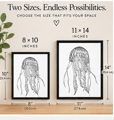 Personalized Jellyfish Wall Art | Ocean Framed Canvas