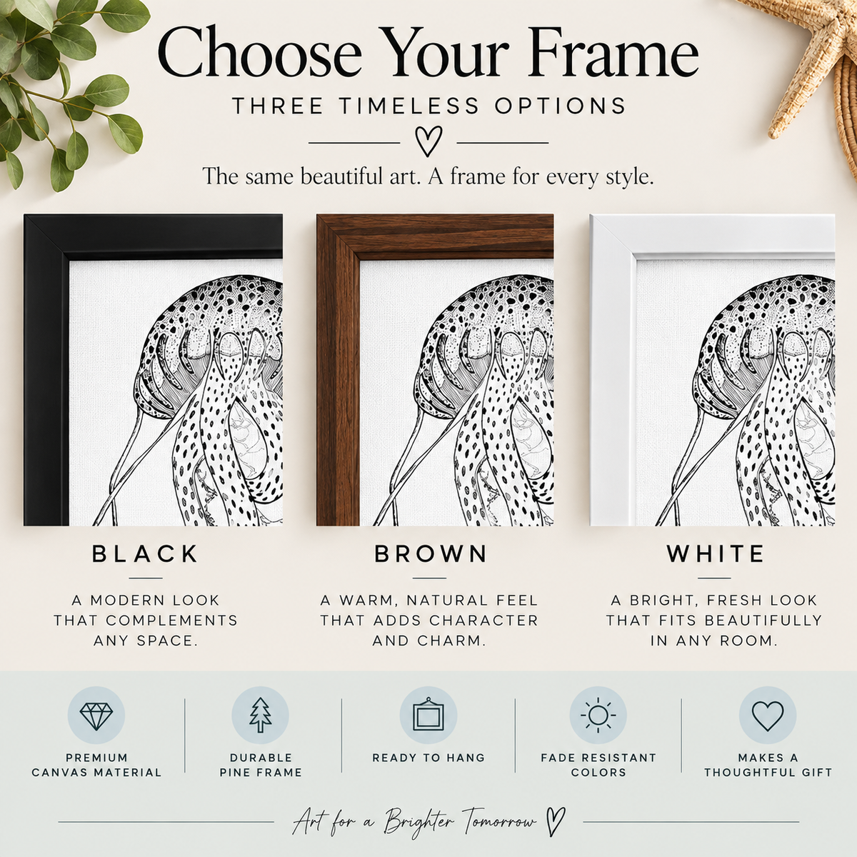 Personalized Jellyfish Wall Art | Ocean Framed Canvas