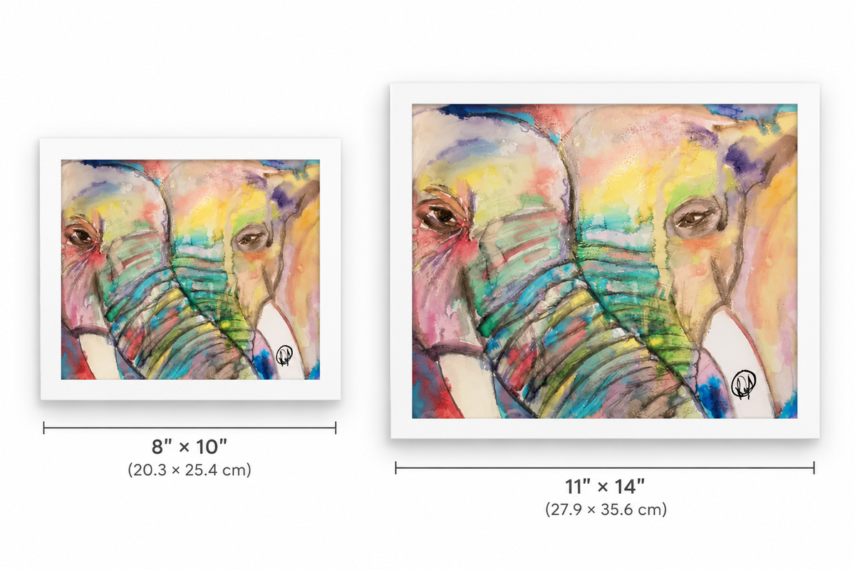 Mates for Life – Colorful Elephant Matte Fine Art Print