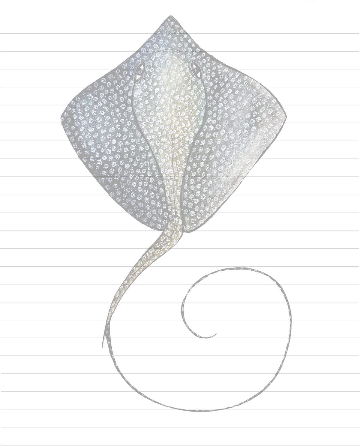 Stingray Stationary Lined Paper | Printable Digital Download