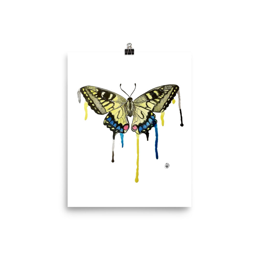 Watercolor Butterfly fine art print reproduced from original watercolor artwork by Art by Kikajo.