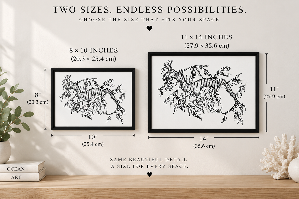 Leafy Seadragon Wall Art | Ocean Personalized Framed Canvas