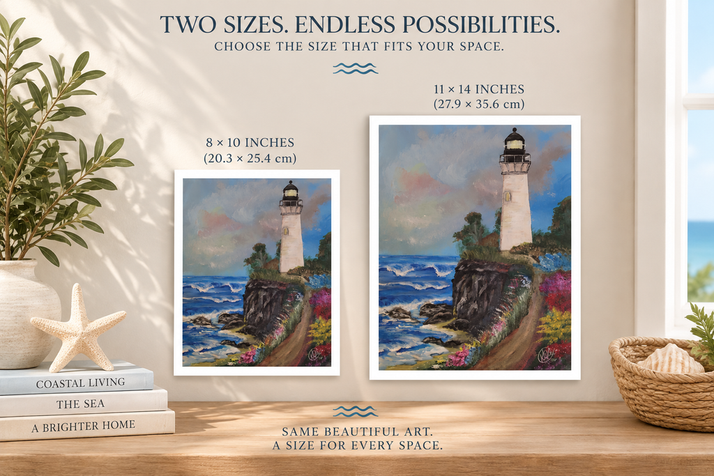 Coastal Lighthouse Fine Art Print | Original Seascape Wall Art