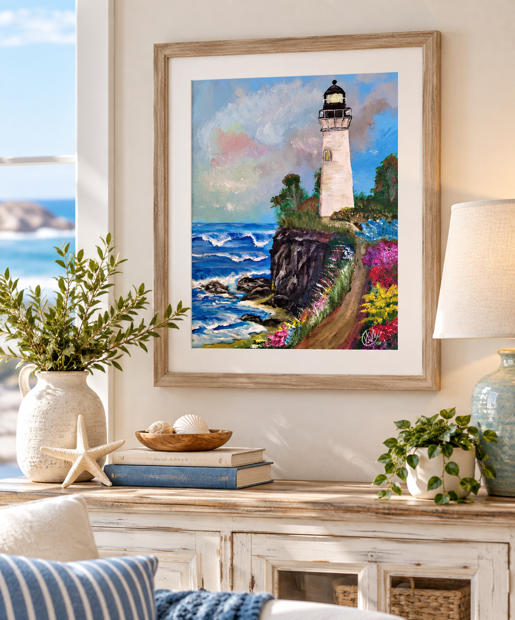 Coastal Lighthouse Fine Art Print | Original Seascape Wall Art