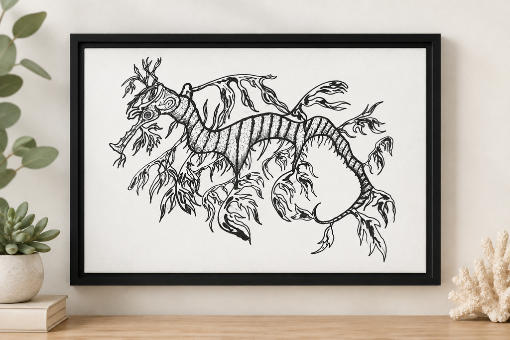 Leafy Seadragon Wall Art | Ocean Personalized Framed Canvas